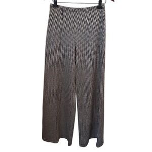 MAX STUDIO  Geometric  Wide Leg Palazzo Pants Black White Light Academia Size M